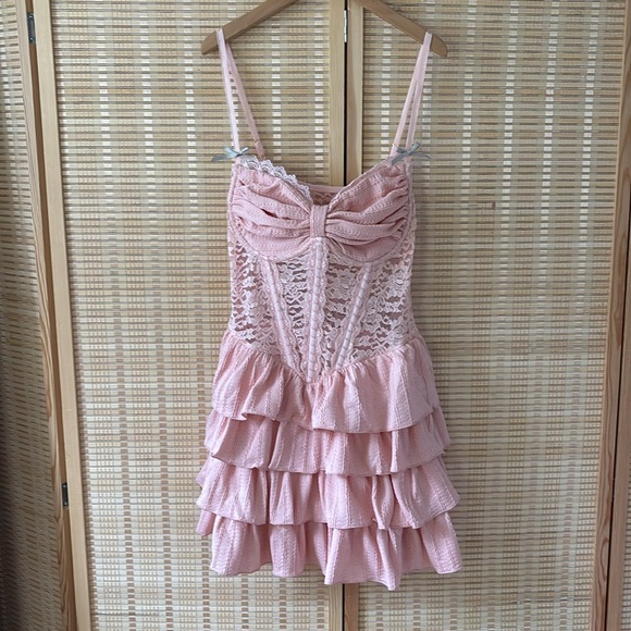 Lacemade Pink The Little Pineapple Corset Dress M - Picture 3 of 5